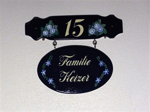 Houten naambordje vlak.