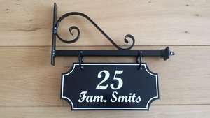 Uithangbord Brussel met kader- 2 kanten tekst