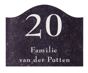 Natuurstenen naamplaatjes afmeting 24 x 19 cm