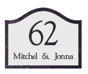 Natuurstenen naambordje afm: 24 x 19 cm