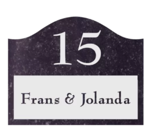 Natuurstenen naamborden afmeting 24 x 19 cm