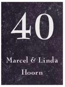 Naambord natuursteen – Belgisch hardsteen