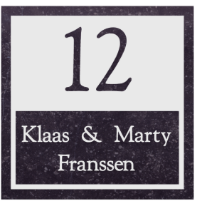 Natuursteen naamplaten afmeting 20 x 20 cm