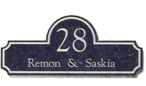 Natuurstenen naamplaten afmeting 35,5 x 15,5 cm