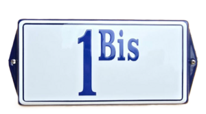 Emaille huisnummer oor met kader