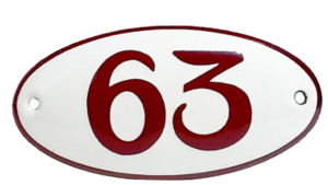 Emaille huisnummers ovaal met rand