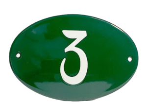 Emaille huisnummer ovaal