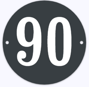 Ronde geëmailleerde huisnummers