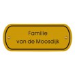 Kunststof naambord metal look. Afmeting 11 x 4,5 cm