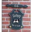 Cottage houten uithangbord vlak Engelse stijl. Afmeting 31 x 37 cm.