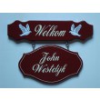 Engelse home sign houten naamplaatje. Afmeting 20 x 13 cm