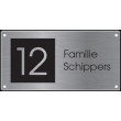 Rvs naambord zwart gelaserd. 