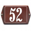 Emaille huisnummers oor met kader.