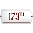 Emaille huisnummers oor met kader.