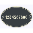 Emaille huisnummers ovaal met kader en rand.